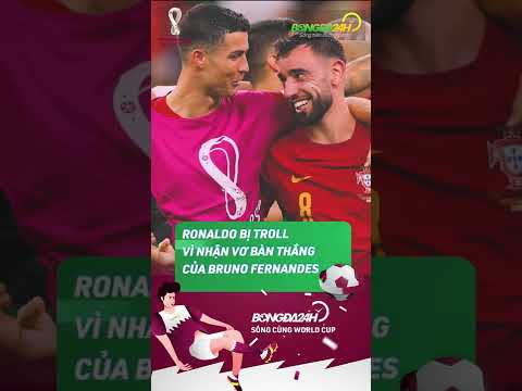 Ronaldo bị troll vì nhận vơ bàn thắng của Bruno Fernandes #shorts | Bongda24h Official
