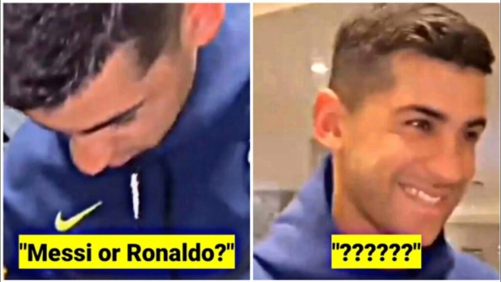 Cristian Romero's reaction when a fan asked "Messi or Ronaldo?"