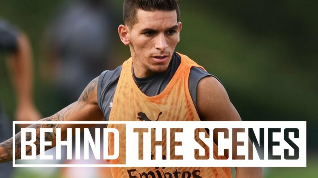 Lucas Torreira and Stephan Lichtsteiner's first Arsenal training session