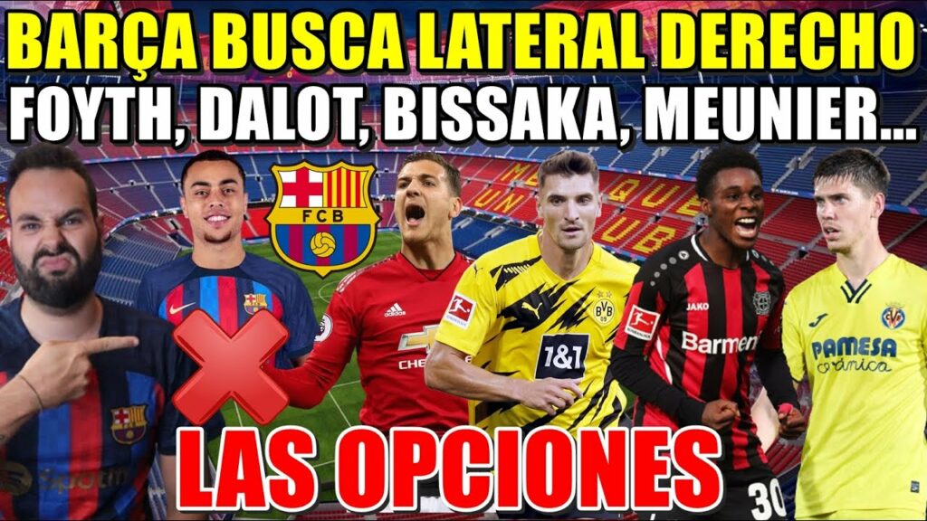 🚨BARÇA BUSCA LATERAL DERECHO - FOYTH, DALOT, BISSAKA, MEUNIER... Las OPCIONES que MANEJA el BARÇA