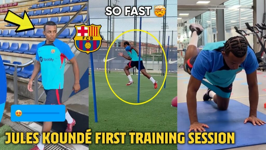 😍🐍 Jules Koundé First Training Session as a Barça Player