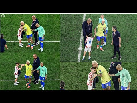 Crying Neymar consoled by Ivan Perisic's Son as Neymar hugged Perisic Son after Croatia Beat Brazil