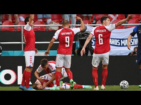 Jogador dinamarquês Christian Eriksen cai desacordado em partida contra a Finlândia