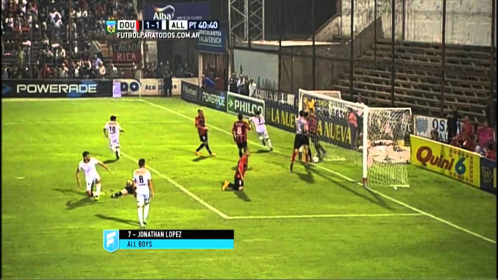 Gol de López. Douglas Haig 1 - All Boys 1. Fecha 3. Primera B Nacional 2015. FPT.