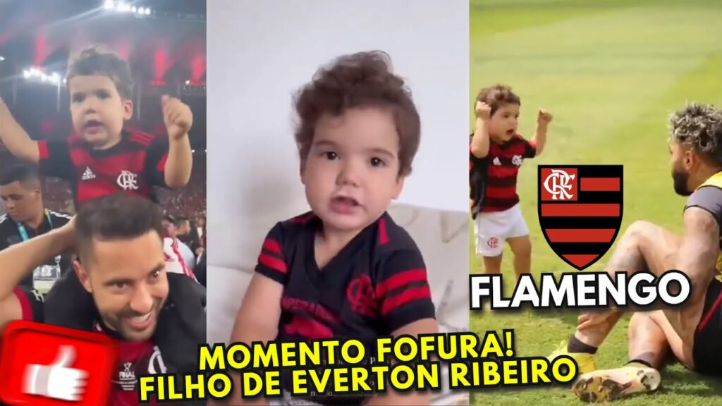 Momento fofura! Filho de Everton Ribeiro copia comemorações de jogadores do Flamengo ❤😍