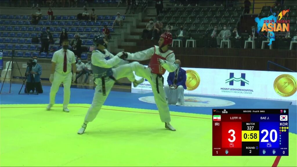 24th Asian Taekwondo Championships Beirut-Lebanon Final M-54KGS Jun-Seo Bae KOR vs Hossein Lotfi IRI