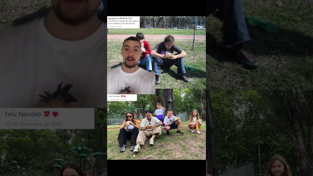 ‘Papu’ Gómez recreó la imagen con su esposa comiendo sándwiches de bondiola en Costanera Sur