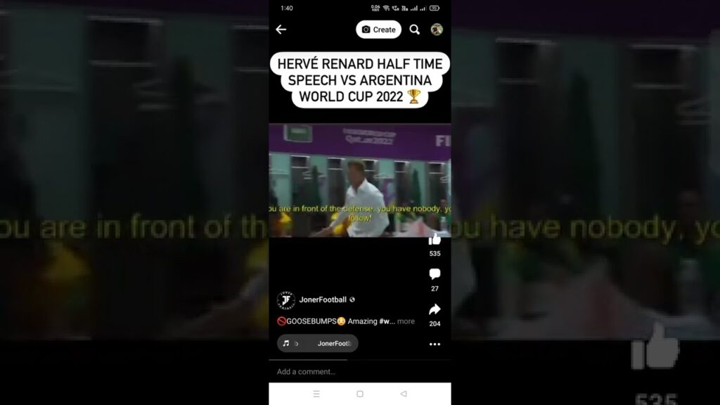 Saudi Arabia coach Herve Renard speech in half time against Argentina|| World Cup