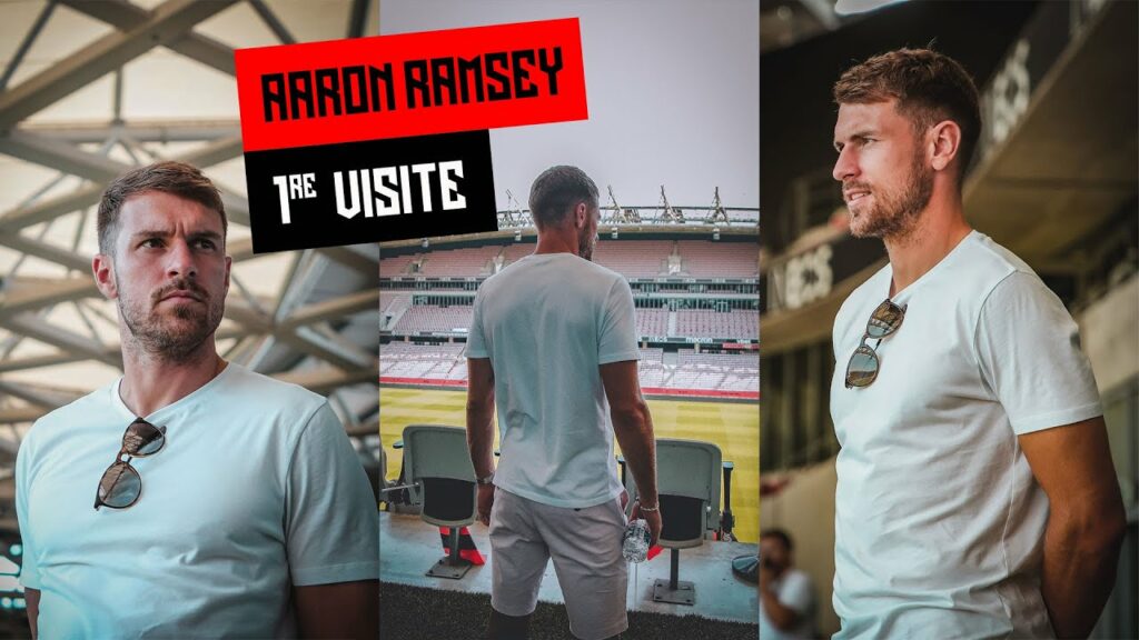 Aaron Ramsey en visite à l'Allianz Riviera