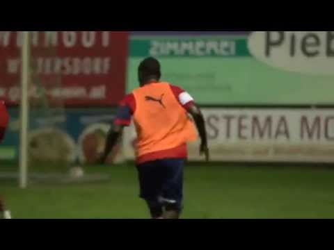 New boys Joel Campbell, Mathieu Debuchy & Calum Chambers in training at Austria