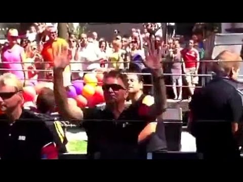 Louis Van Gaal Parties Hard At Amsterdam Gay Pride Parade - HILARIOUS!