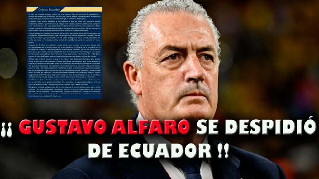 LA EMOTIVA DESPEDIDA de GUSTAVO ALFARO que deja LA TRI