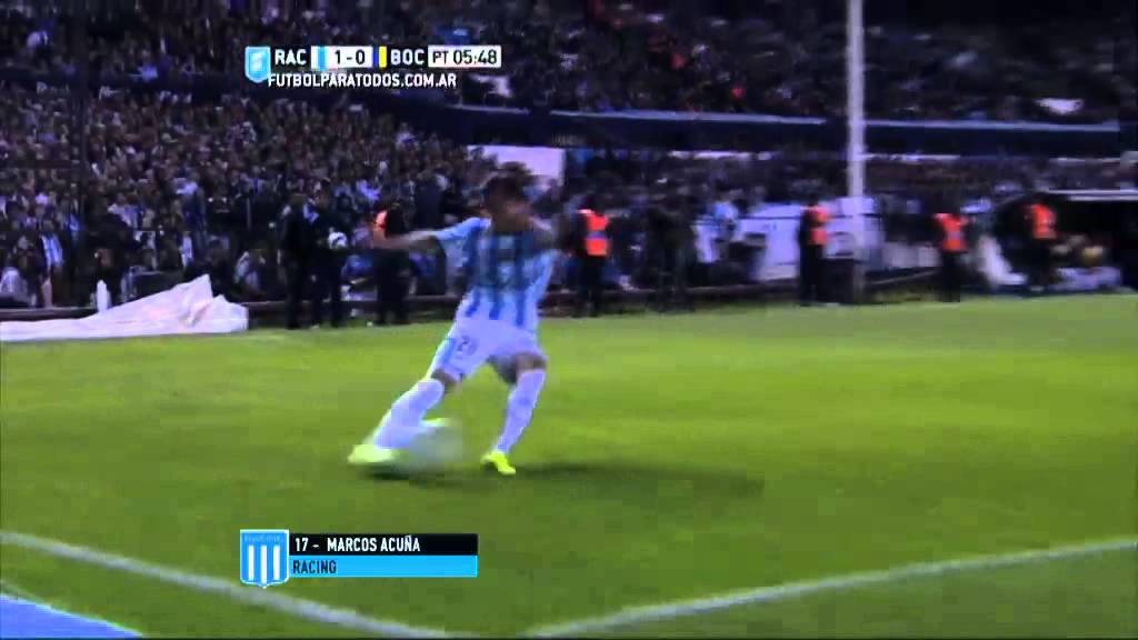 Gol de Acuña. Racing 1 - Boca 0. Fecha 28. Primera División 2015. FPT.