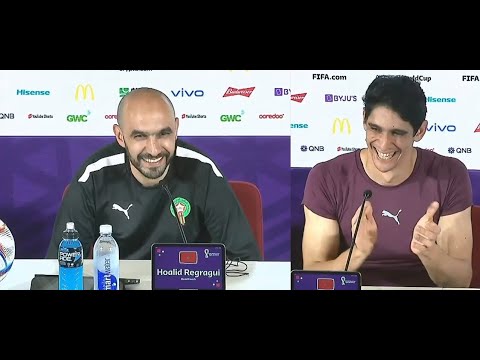 Press conference of Moroccan coach Walid Regragui and Yassin Bono after the match against Spain.