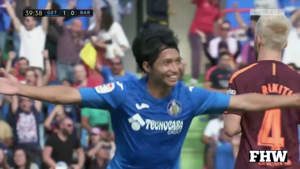 Gaku Shibasaki goal | Getafe vs Barcelona | 16/09/2017 | La liga Santander english commentary HD