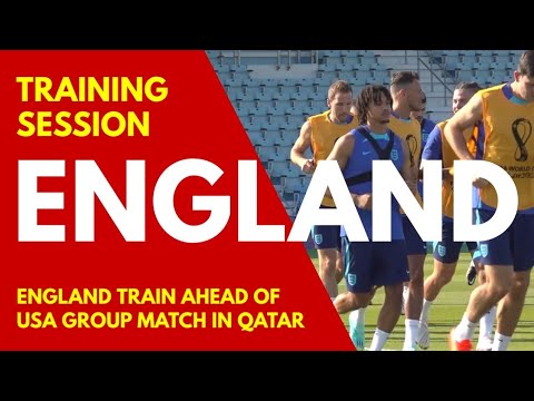 TRAINING SESSION: England Train Ahead of USA Group Match in Qatar