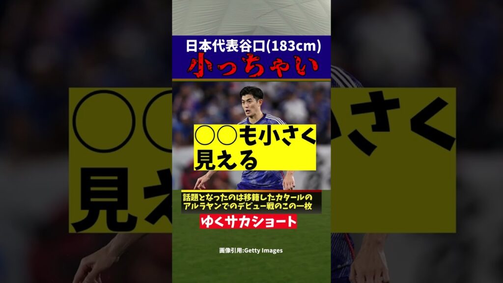 【サッカー日本代表】谷口彰悟(183cm)がなんか小っちゃいと話題にw【ゆっくり解説】#shorts