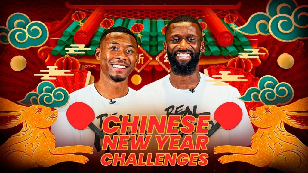Kick-ups with orange & ping-pong ball! | Alaba & Rüdiger | Chinese New Year at Real Madrid