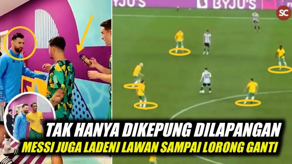 HUMBLENYA MESSI 😍 Inilah Momen saat Pemain Australia Berebut Foto Bareng Messi di Lorong Ganti
