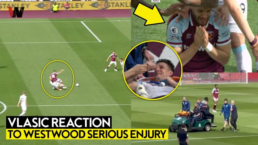 😭Vlasic Breaks down in Tears seeing Ashley Westwood's horrific leg injury !!