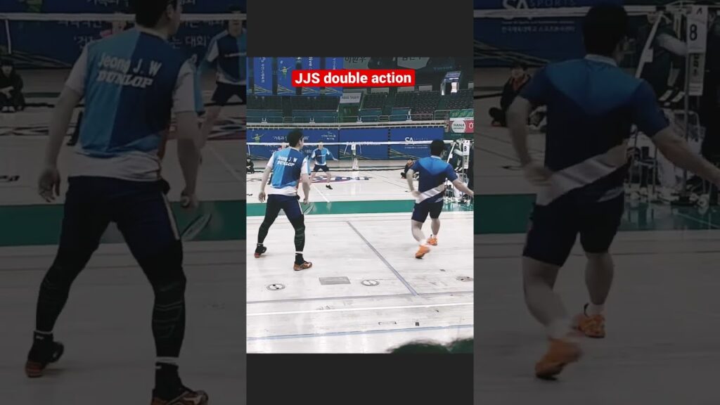Badminton double action fake from JUNG JAE SUNG ❤️❤️ #shorts