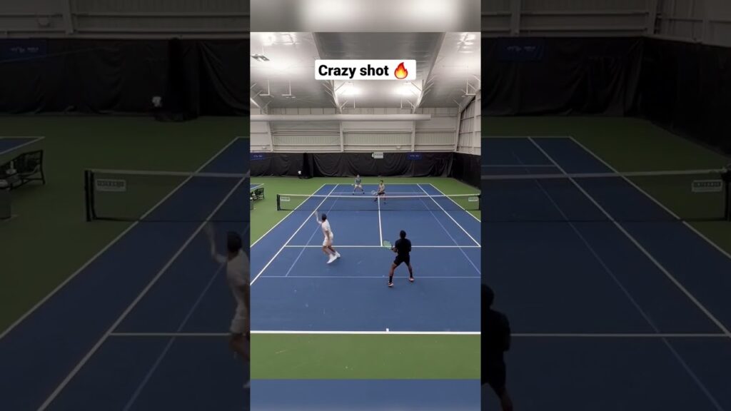 Crazy shot from Ricardo Rodriguez Pace in doubles at a Future tournament in Edmond, Oklahoma.