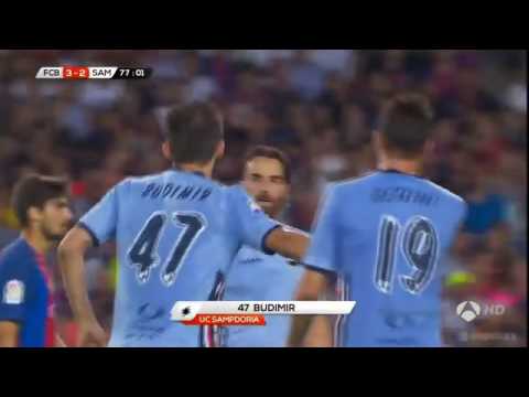 Barcelona Vs Sampdoria 3 2 ● Ante Budimir Goal