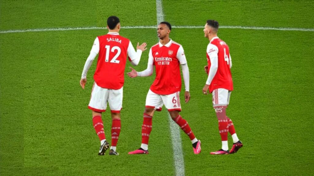 Gabriel Magalhães , Saliba And Ben White Are Great Wall vs Man Utd !