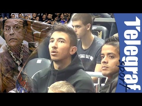 Luis Ibanjez i Marko Grujić na košarkaškom večitom derbiju