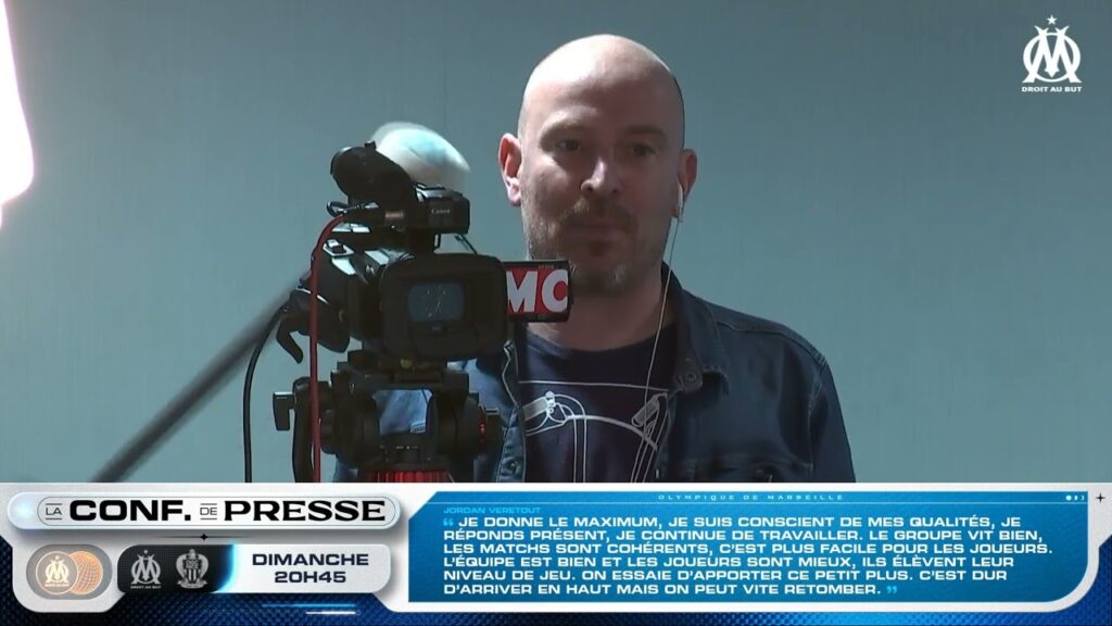 la conférence de presse d'Igor Tudor et Jordan Veretout avant OM - Nice