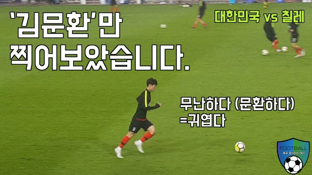 [축구직캠] '김문환'만 찍어보았습니다. / 칠레전 하프타임 몸풀기!