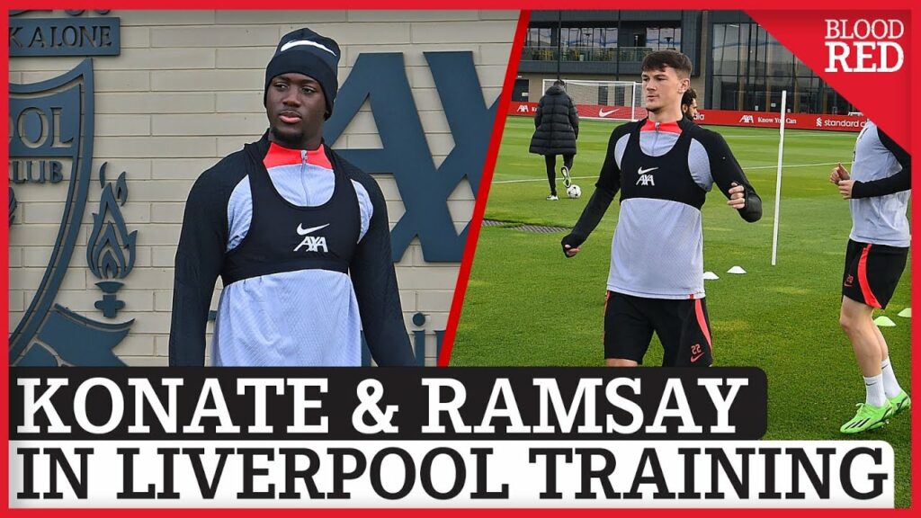 Ibrahima Konate & Calvin Ramsay In Liverpool Champions League Training Ahead Of Rangers | PICTURES