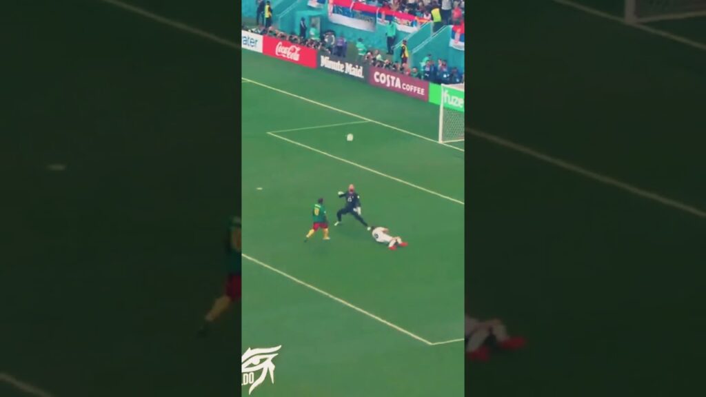 GLORIOUS finish! Aboubakar chips the Goalkeeper to equalise for Cameroon. #football #worldcup