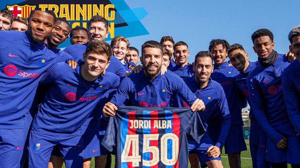 TEAMMATES CELEBRATE JORDI ALBA's 450 GAMES!  🥳🎉