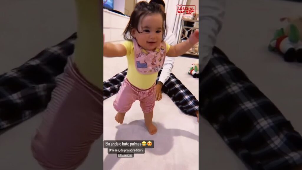 ADORABLE! | Arsenal Star Gabriel Jesus Watches Daughter Take Her First Steps! ❤🥰 #Shorts