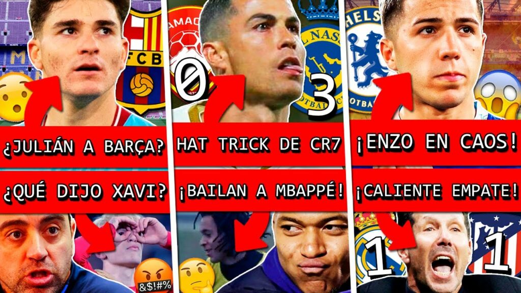 BARÇA busca a JULIÁN ALVAREZ+ XAVI le contesta a GARNACHO+ HAT TRICK de CR7+ ENZO FERNANDEZ en CAOS