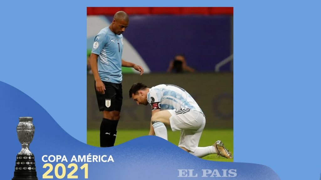 Nicolás de la Cruz y Lionel Messi de rodillas: una foto viral que él no reparó en el partido