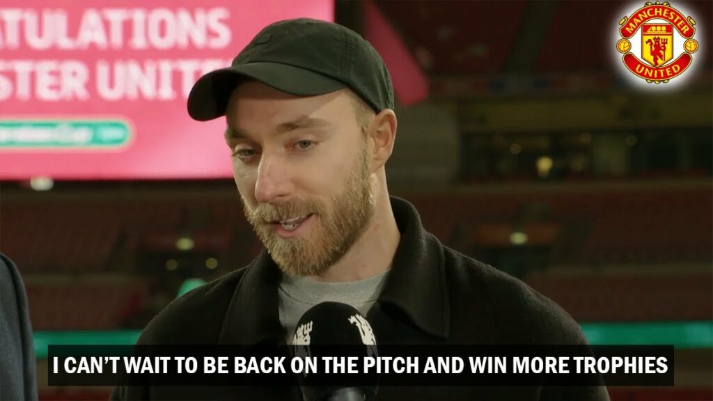 🚨 Christian Eriksen React to Manchester United Winning The Carabao Cup Over Newcastle - Man Utd