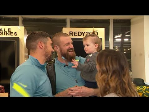 Redmayne & Socceroos' Arrival Back Home