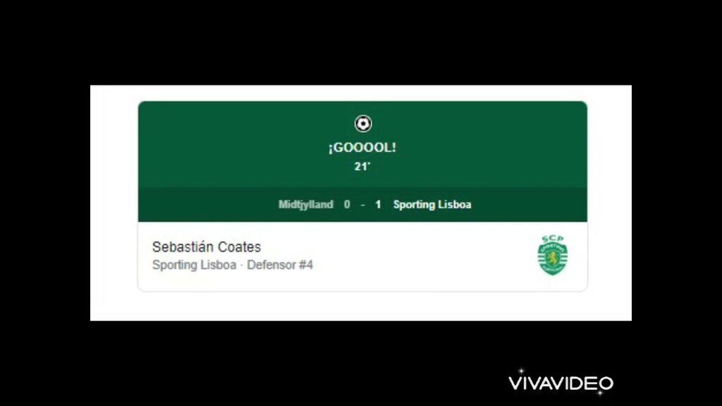 Gol de Sebastián Coates  Midtjylland 0-1 Sporting Lisboa