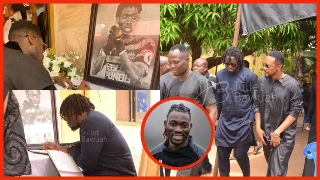 Asamoah Gyan, Sulley Muntari and 3 former 🇬🇭black stars players visit Christian Atsu family house