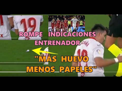 ENFADO HUEVO ACUÑA rompiendo PAPELES SAMPAOLI en derrota ante OSASUNA