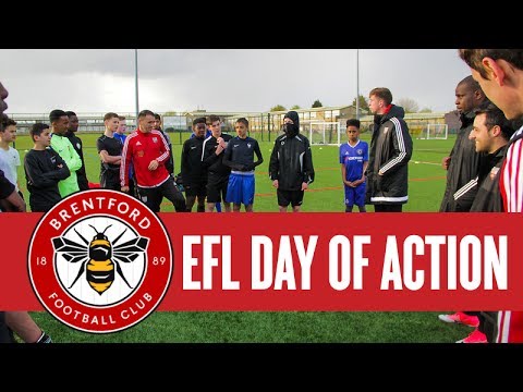 EFL Day of Action: Chris Mepham and Jarvis Edobor visit Northolt coaching session