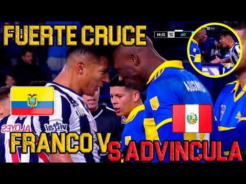 Ecuatoriano Alan Franco y Luis Advincula peruano protagonizaron un fuerte cruce en la bombonera
