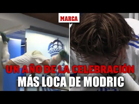 Un año de la celebración más loca en el vestuario del Madrid: Modric en estado puro I MARCA