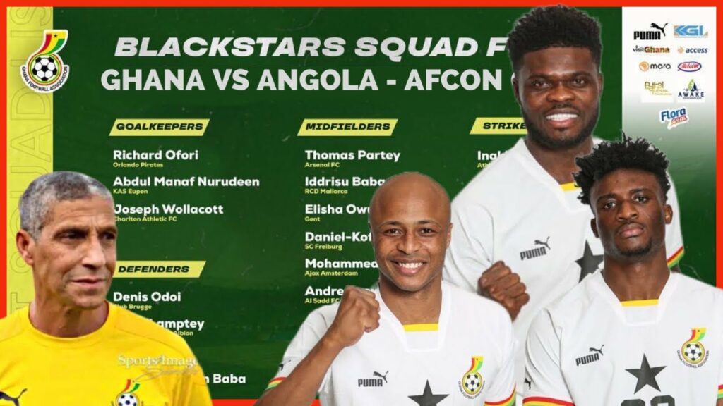 Ghana🇬🇭 Vs Angola🇦🇴 Black stars 26-man squad midfielders by chris hughton | Kudus, Partey, Ayew