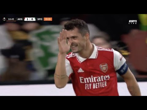 Granit Xhaka Goal | Arsenal vs Sporting 1-0 | Highlights | UEFA Europa League 22/23