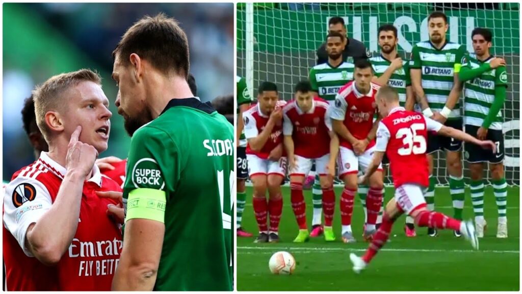 Zinchenko booted a free kick in Sebastian Coates face for ‘revenge’ in Sporting vs Arsenal