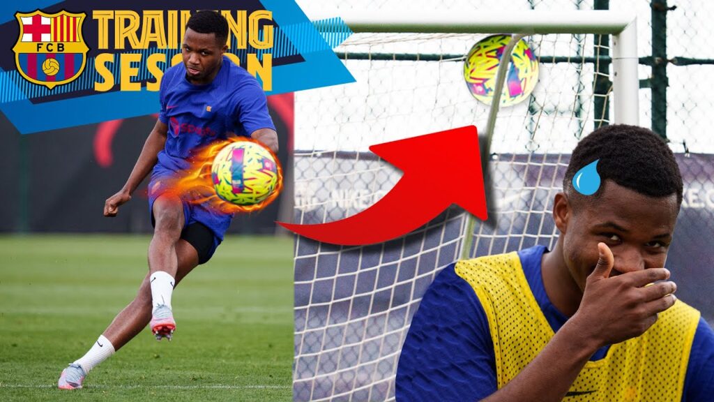 ANSU FATI puts it in between the BACKPOST & the NET! 🤯🤯