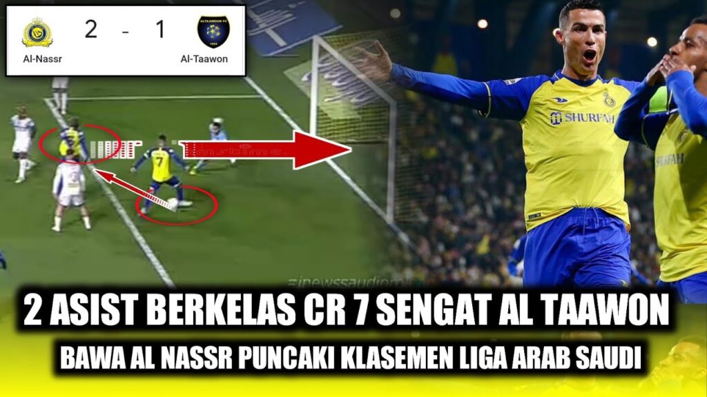 2 Assist Berkelas CR7 Gemparkan Dunia 😎, Al Nassr Hajar Al Taawon 2-1 🤗